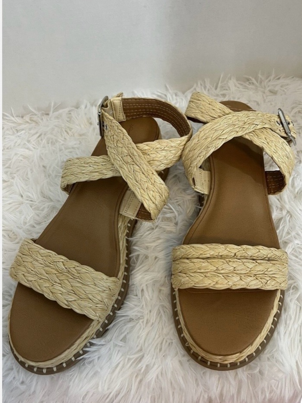 Universal Thread Braided Espadrille Platform Sandals in Cream - Picture 7 of 9